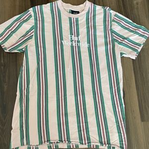 HUF Men's Striped Shirt - Green and Pink